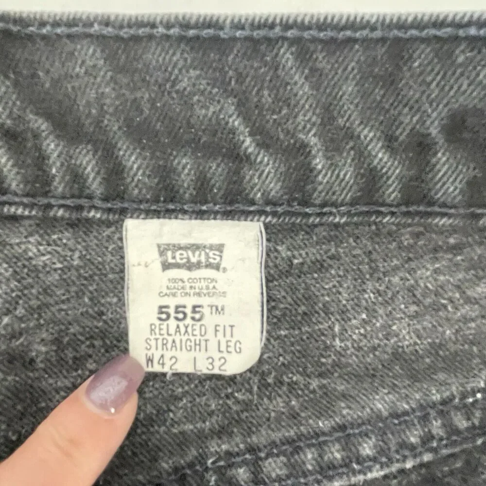 Vintage 90's Levi's 555 Orange Tab Men's Jeans Relaxed Fit Straight Leg 42x27